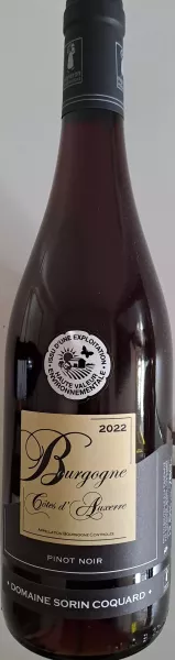 Bourgogne Côtes d'Auxerre, Domaine Sorin-Coquard, 2022, 12,5% vol.