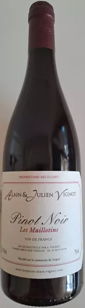 Vin de France (Bourgogne) Pinot Noir, « Les Maillotins », Domaine Alain Vignot 2023, 13% vol.